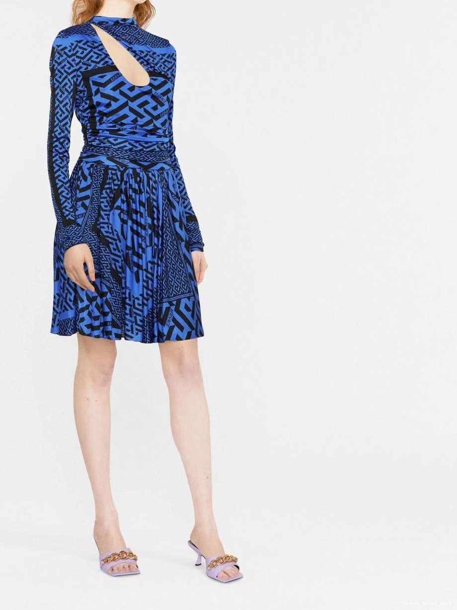 Affordable Women dress long-sleeve Versace Greca-print 0707